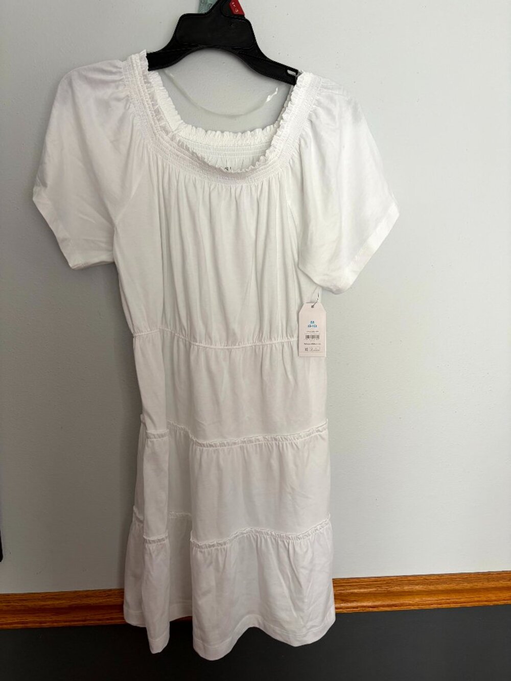 NWT Time & tru Women's White Summer Dress Size Medium 8-10